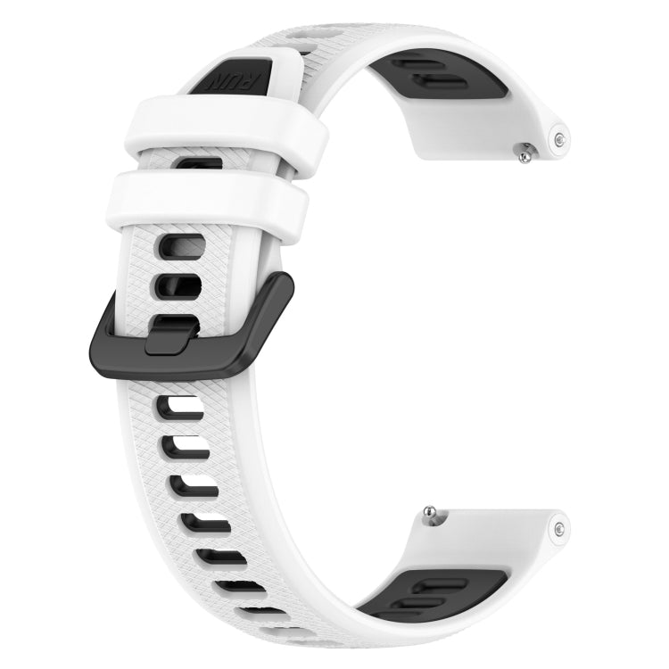 For Garmin Active S 18mm Sports Two-Color Silicone Watch Band(White+Black) - Smart Wear by PMC TechLife | Online Shopping South Africa | PMC TechLife