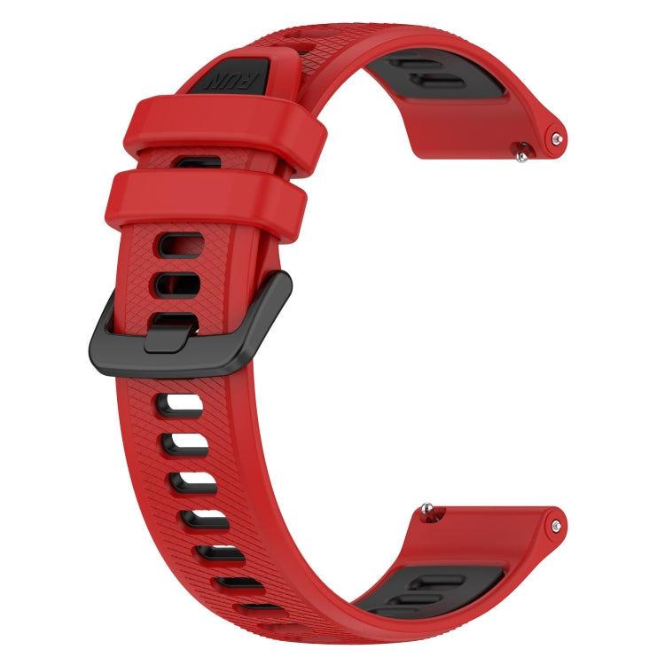 For Garmin Active S 18mm Sports Two-Color Silicone Watch Band(Red+Black) - Smart Wear by PMC Jewellery | Online Shopping South Africa | PMC Jewellery