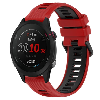 For Garmin Forerunner 255S Music 18mm Sports Two-Color Silicone Watch Band(Red+Black) - Smart Wear by PMC Jewellery | Online Shopping South Africa | PMC Jewellery