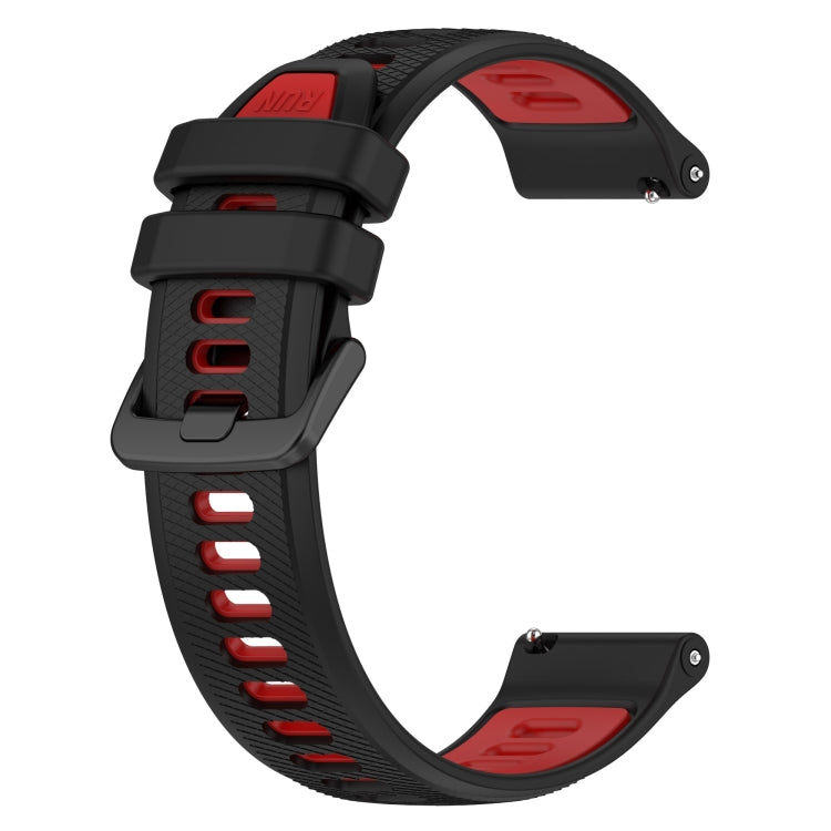 For Garmin Vivomove Trend 20mm Sports Two-Color Silicone Watch Band(Black+Red) - Smart Wear by PMC Jewellery | Online Shopping South Africa | PMC Jewellery