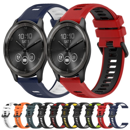 For Garmin Venu 2 Plus 20mm Sports Two-Color Silicone Watch Band(Black+White) - Smart Wear by PMC Jewellery | Online Shopping South Africa | PMC Jewellery