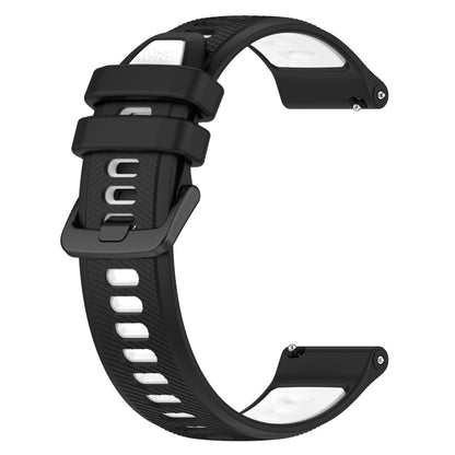 For Garmin Vivoactive3 Music 20mm Sports Two-Color Silicone Watch Band(Black+White) - Smart Wear by PMC Jewellery | Online Shopping South Africa | PMC Jewellery