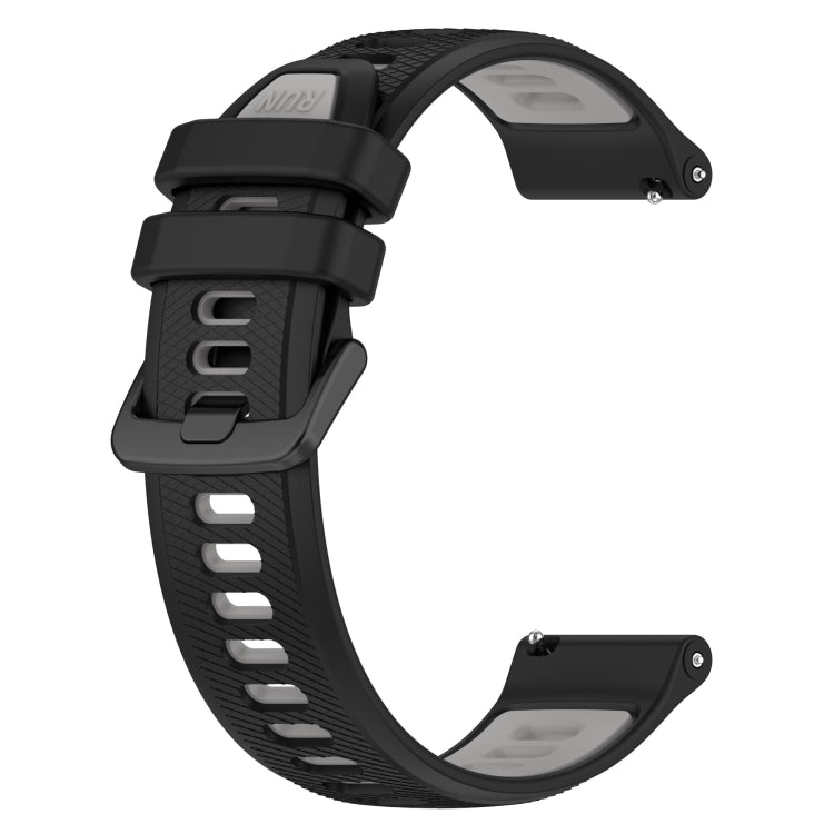 For Garmin Forerunner 55 20mm Sports Two-Color Silicone Watch Band(Black+Grey) - Smart Wear by PMC TechLife | Online Shopping South Africa | PMC TechLife