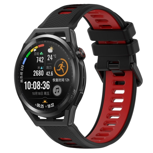 For Huawei Watch GT Runner 22mm Sports Two-Color Silicone Watch Band(Black+Red) - Smart Wear by PMC Jewellery | Online Shopping South Africa | PMC Jewellery