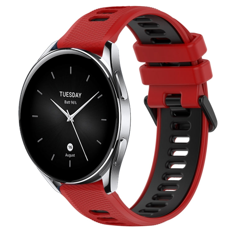 For Xiaomi Watch S2 42mm 22mm Sports Two-Color Silicone Watch Band(Red+Black) - Smart Wear by PMC Jewellery | Online Shopping South Africa | PMC Jewellery