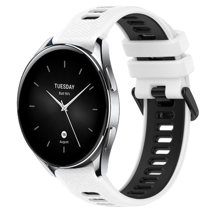 For Xiaomi Watch S2 46mm 22mm Sports Two-Color Silicone Watch Band(White+Black) - Smart Wear by PMC Jewellery | Online Shopping South Africa | PMC Jewellery