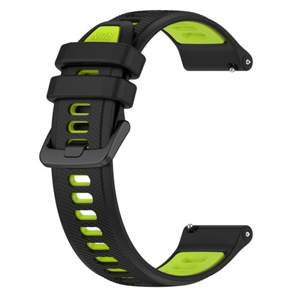 For Xiaomi Watch S1 Active 22mm Sports Two-Color Silicone Watch Band(Black+Green) - Smart Wear by PMC Jewellery | Online Shopping South Africa | PMC Jewellery