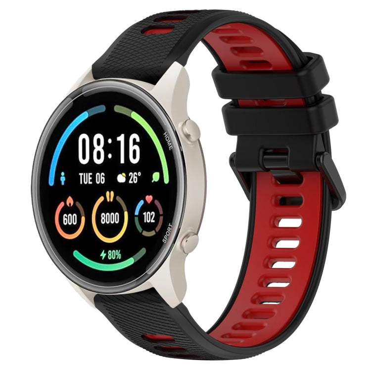 For Xiaomi MI Watch Sport 22mm Sports Two-Color Silicone Watch Band(Black+Red) - Smart Wear by PMC TechLife | Online Shopping South Africa | PMC TechLife