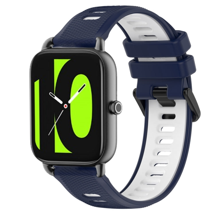 For  Xiaomi Haylou RS4 LS12 22mm Sports Two-Color Silicone Watch Band(Midnight Blue+White) - Smart Wear by PMC TechLife | Online Shopping South Africa | PMC TechLife