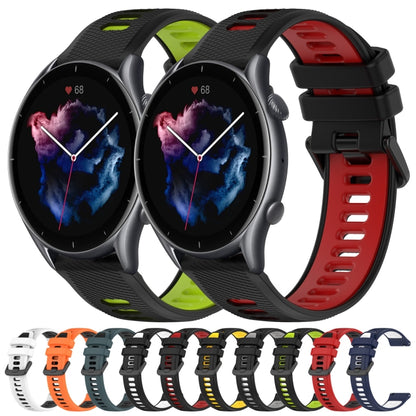 For Amazfit GTR 3 22MM Sports Two-Color Silicone Watch Band(Black+Red) -  by PMC Jewellery | Online Shopping South Africa | PMC Jewellery