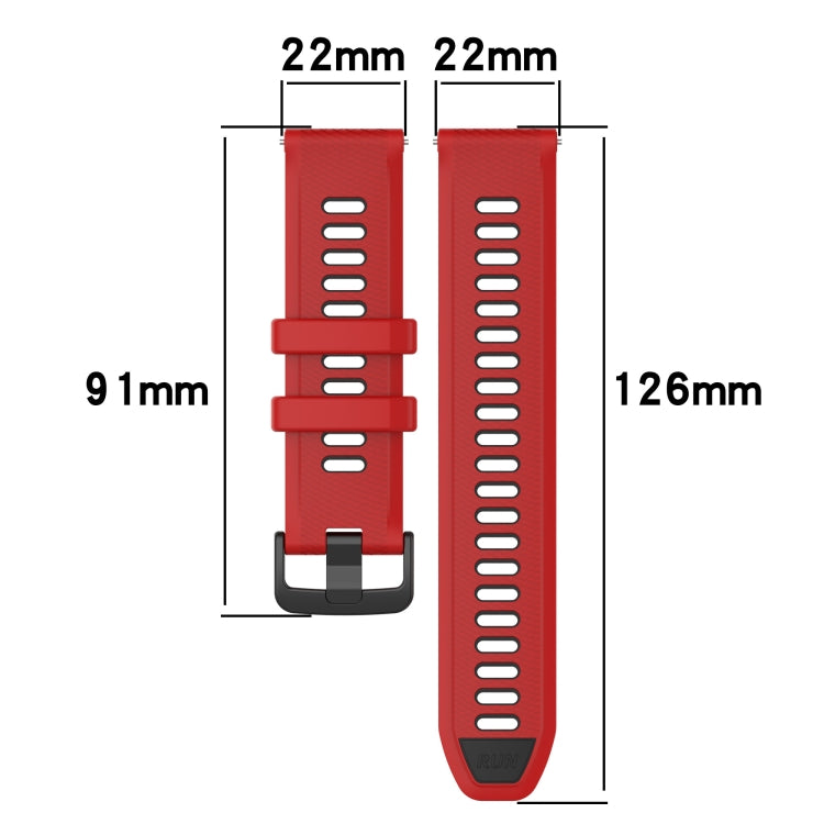 For SUUNTO 5 Peak 22mm Sports Two-Color Silicone Watch Band(Orange+Black) - Smart Wear by PMC Jewellery | Online Shopping South Africa | PMC Jewellery