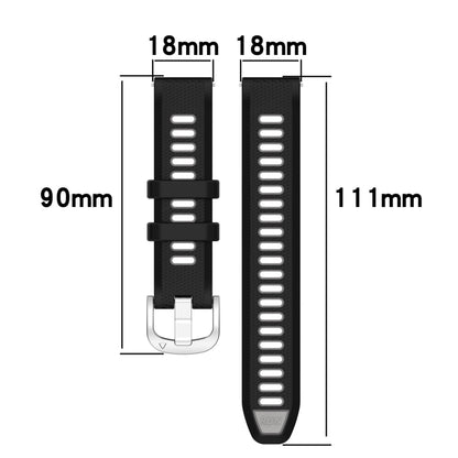For Garmin Vivoactive 4S 18mm Sports Two-Color Steel Buckle Silicone Watch Band(Starlight+Black) - Smart Wear by PMC Jewellery | Online Shopping South Africa | PMC Jewellery