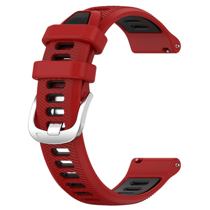 For Garmin Vivomove Sport 20mm Sports Two-Color Steel Buckle Silicone Watch Band(Red+Black) - Smart Wear by PMC Jewellery | Online Shopping South Africa | PMC Jewellery