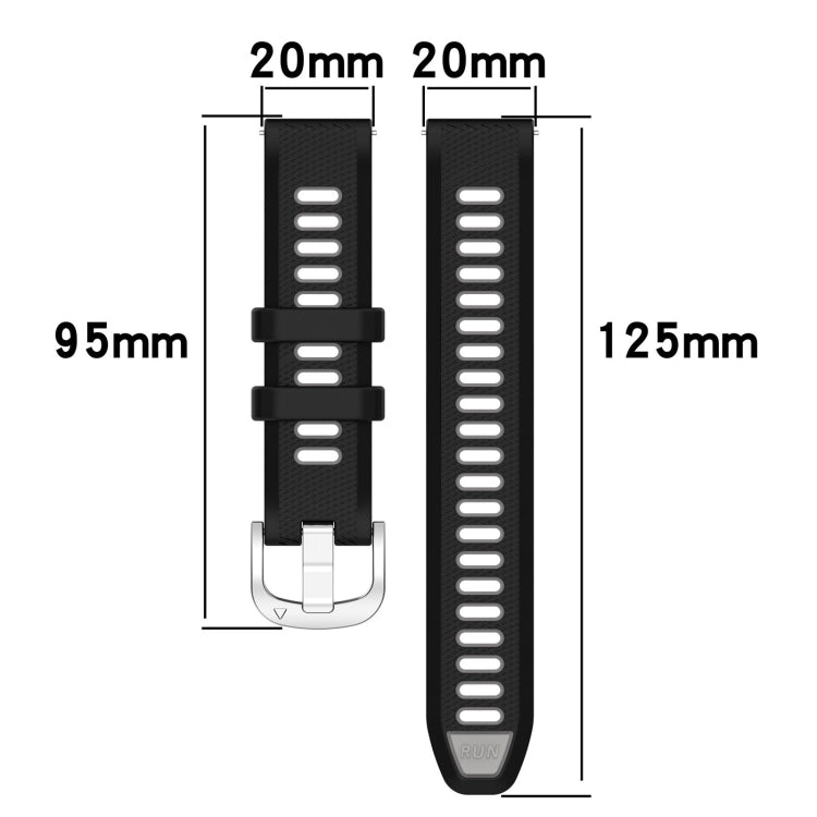 For Amazfit GTS 2E 22mm Cross Texture Two Color Silicone Steel Buckle Watch Band(Lake Blue+Black) -  by PMC Jewellery | Online Shopping South Africa | PMC Jewellery