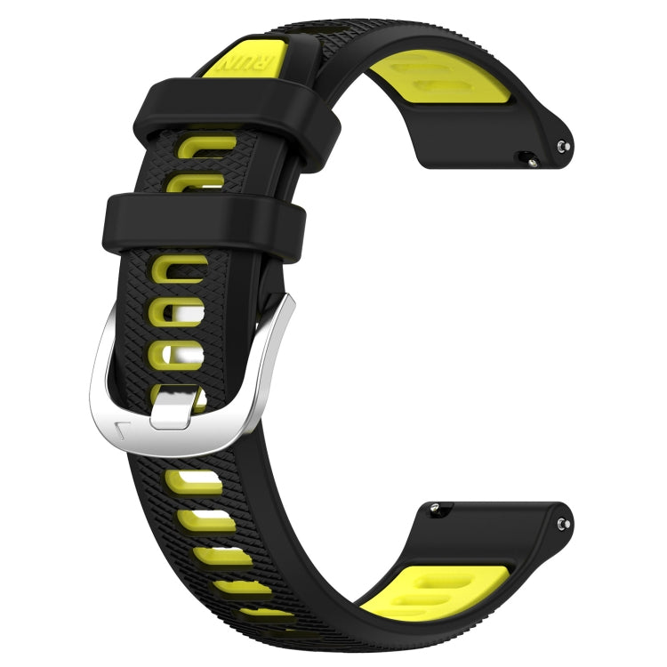 For Honor Watch GS 3 22mm Sports Two-Color Steel Buckle Silicone Watch Band(Black+Lime Green) - Smart Wear by PMC Jewellery | Online Shopping South Africa | PMC Jewellery