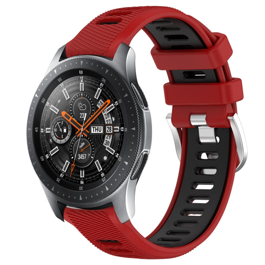 For Samsung Galaxy Watch 46mm 22mm Sports Two-Color Steel Buckle Silicone Watch Band(Red+Black) - Smart Wear by PMC Jewellery | Online Shopping South Africa | PMC Jewellery