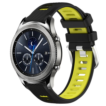 For Samsung Gear S3 Classic 22mm Sports Two-Color Steel Buckle Silicone Watch Band(Black+Lime Green) - Smart Wear by PMC Jewellery | Online Shopping South Africa | PMC Jewellery