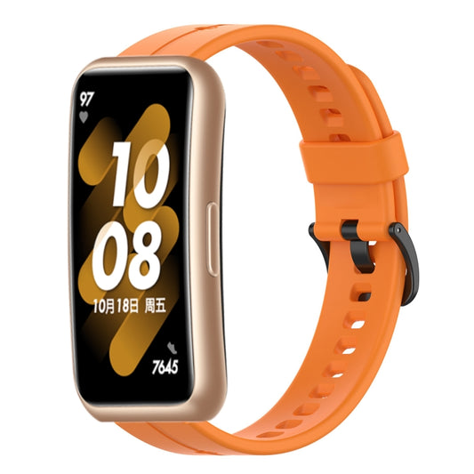 For Huawei Band 7 Solid Color Silicone Watch Band(Orange) - Smart Wear by PMC Jewellery | Online Shopping South Africa | PMC Jewellery