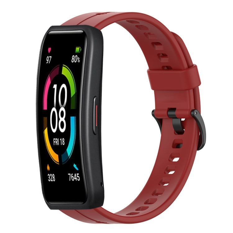 For Huawei Band 6 Solid Color Silicone Watch Band(Red) - Smart Wear by PMC Jewellery | Online Shopping South Africa | PMC Jewellery