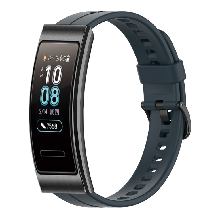For Huawei Band 3 Solid Color Silicone Watch Band(Midnight Blue) - Smart Wear by PMC TechLife | Online Shopping South Africa | PMC TechLife