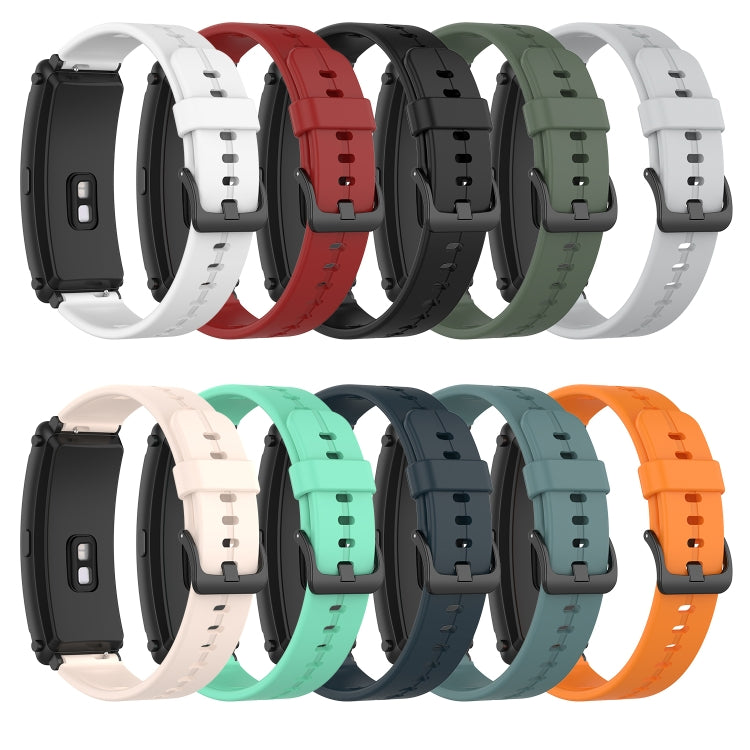 For Huawei Band 3 Solid Color Silicone Watch Band(Lake Blue) - Smart Wear by PMC TechLife | Online Shopping South Africa | PMC TechLife