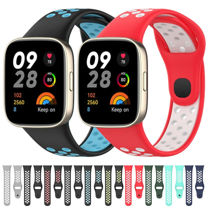 For Redmi Watch 3 Lite Sports Two-Color Silicone Watch Band(Teal+White) - Smart Wear by PMC Jewellery | Online Shopping South Africa | PMC Jewellery