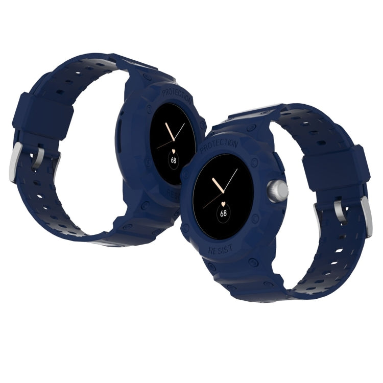 For Google Pixel Watch JUNSUNMAY Integrated TPU Adjustable Elastic Watch Band(Dark Blue) - Watch Bands by JUNSUNMAY | Online Shopping South Africa | PMC Jewellery