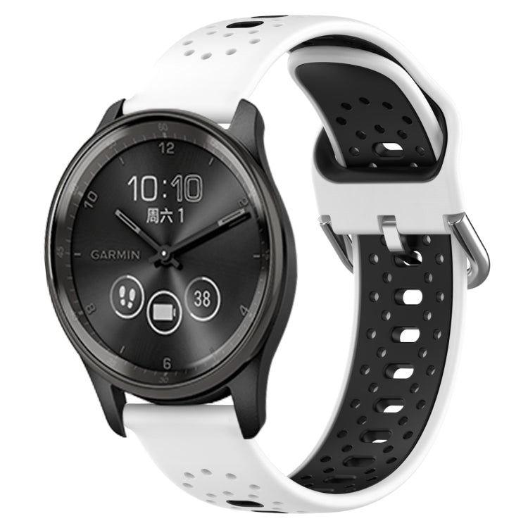 For GarminMove Trend 20mm Breathable Two-Color Silicone Watch Band(White+Black) -  by PMC TechLife | Online Shopping South Africa | PMC TechLife