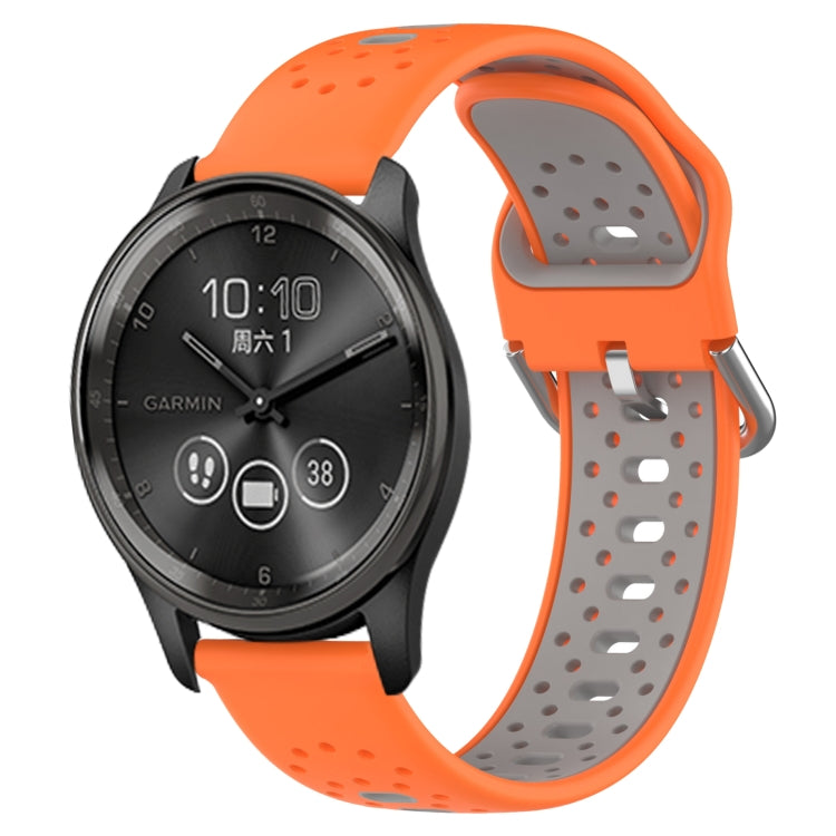 For GarminMove Trend 20mm Breathable Two-Color Silicone Watch Band(Orange+Grey) - Watch Bands by PMC Jewellery | Online Shopping South Africa | PMC Jewellery