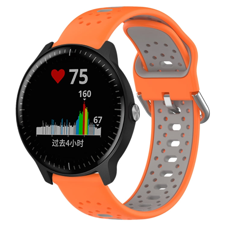 For Garmin Vivoactive3 Music 20mm Breathable Two-Color Silicone Watch Band(Orange+Grey) - Watch Bands by PMC Jewellery | Online Shopping South Africa | PMC Jewellery