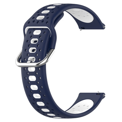 For Garmin Approach S40 20mm Breathable Two-Color Silicone Watch Band(Midnight Blue+White) - Watch Bands by PMC Jewellery | Online Shopping South Africa | PMC Jewellery