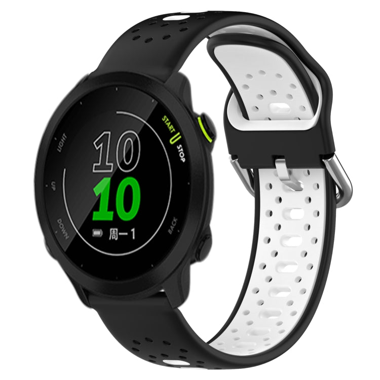 For Garmin Forerunner 158 20mm Breathable Two-Color Silicone Watch Band(Black+White) -  by PMC TechLife | Online Shopping South Africa | PMC TechLife