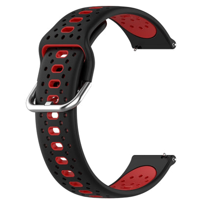 For Garmin Venu SQ 20mm Breathable Two-Color Silicone Watch Band(Black+Red) - Watch Bands by PMC Jewellery | Online Shopping South Africa | PMC Jewellery