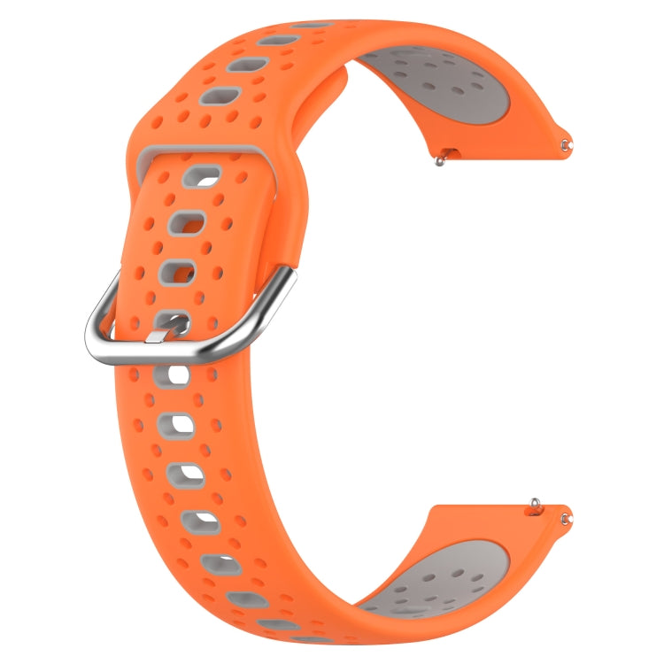 For Garmin Forerunner 245 Music 20mm Breathable Two-Color Silicone Watch Band(Orange+Grey) - Watch Bands by PMC Jewellery | Online Shopping South Africa | PMC Jewellery