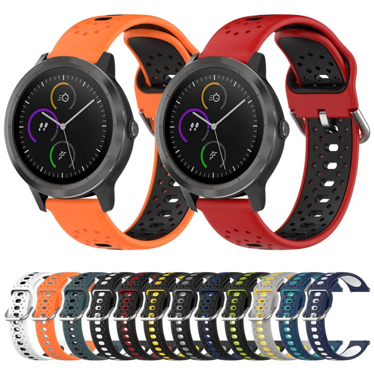 For GarminMove Trend 20mm Breathable Two-Color Silicone Watch Band(Black+White) - Watch Bands by PMC TechLife | Online Shopping South Africa | PMC TechLife