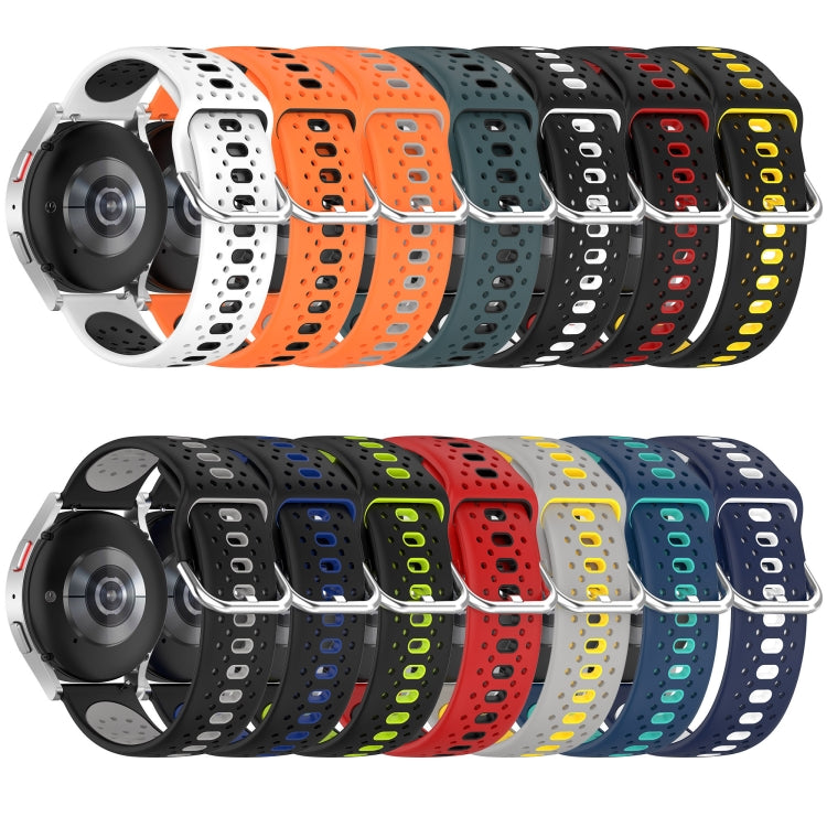 For Garmin Forerunner Sq2 20mm Breathable Two-Color Silicone Watch Band(Midnight Blue+White) - Watch Bands by PMC TechLife | Online Shopping South Africa | PMC TechLife