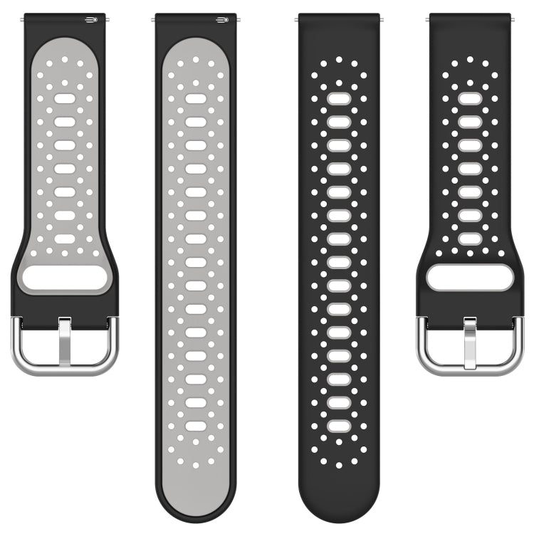 For Garmin Forerunner 158 20mm Breathable Two-Color Silicone Watch Band(Black+White) -  by PMC Jewellery | Online Shopping South Africa | PMC Jewellery