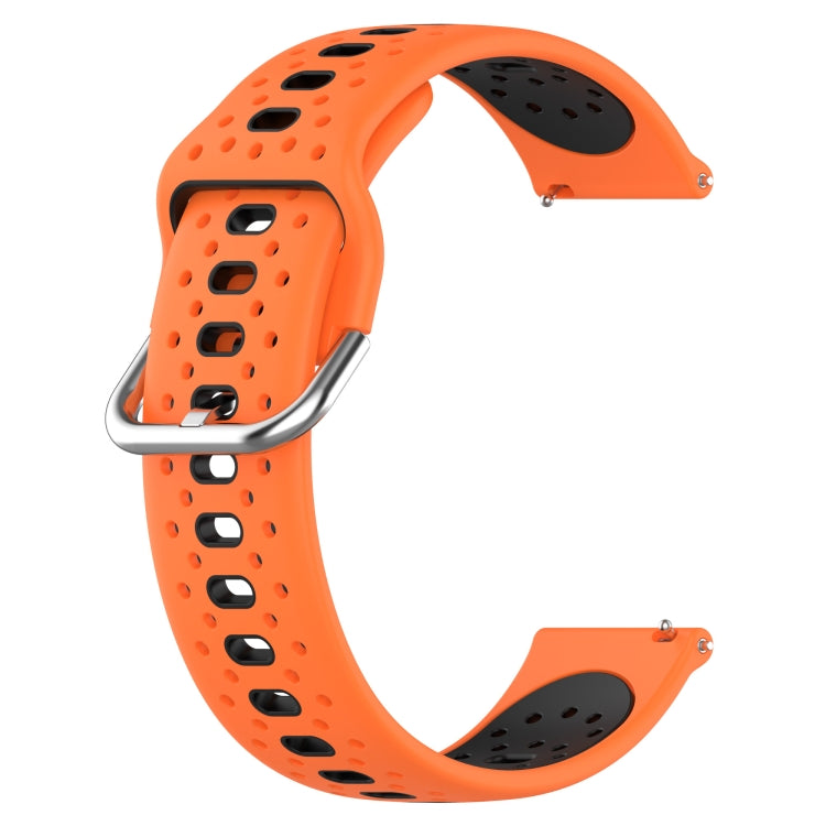 For Samsung Galaxy Watch 5 Pro 45mm 20mm Breathable Two-Color Silicone Watch Band(Orange+Black) - Watch Bands by PMC Jewellery | Online Shopping South Africa | PMC Jewellery