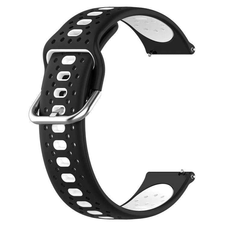 For Amazfit GTS 2 Mini 20mm Breathable Two-Color Silicone Watch Band(Black+White) - Watch Bands by PMC Jewellery | Online Shopping South Africa | PMC Jewellery