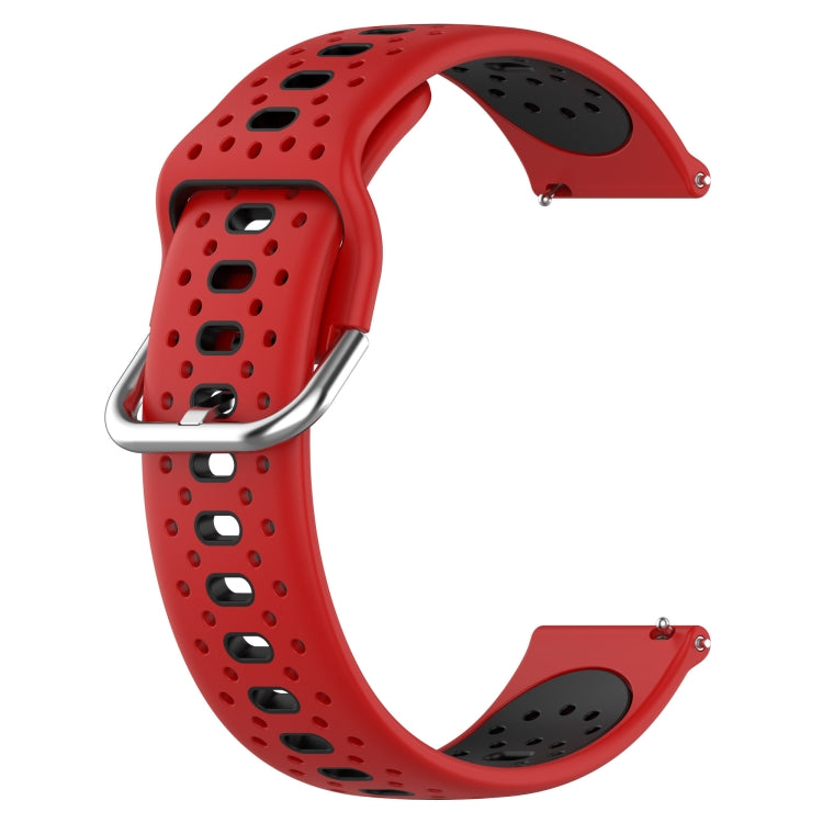 For Amazfit GTS 2 Mini 20mm Breathable Two-Color Silicone Watch Band(Red+Black) - Watch Bands by PMC TechLife | Online Shopping South Africa | PMC TechLife