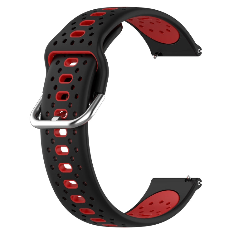 For Amazfit Pop Pro 20mm Breathable Two-Color Silicone Watch Band(Black+Red) - Watch Bands by PMC TechLife | Online Shopping South Africa | PMC TechLife