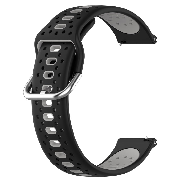 For Amazfit Pop Pro 20mm Breathable Two-Color Silicone Watch Band(Black+Grey) - Watch Bands by PMC Jewellery | Online Shopping South Africa | PMC Jewellery