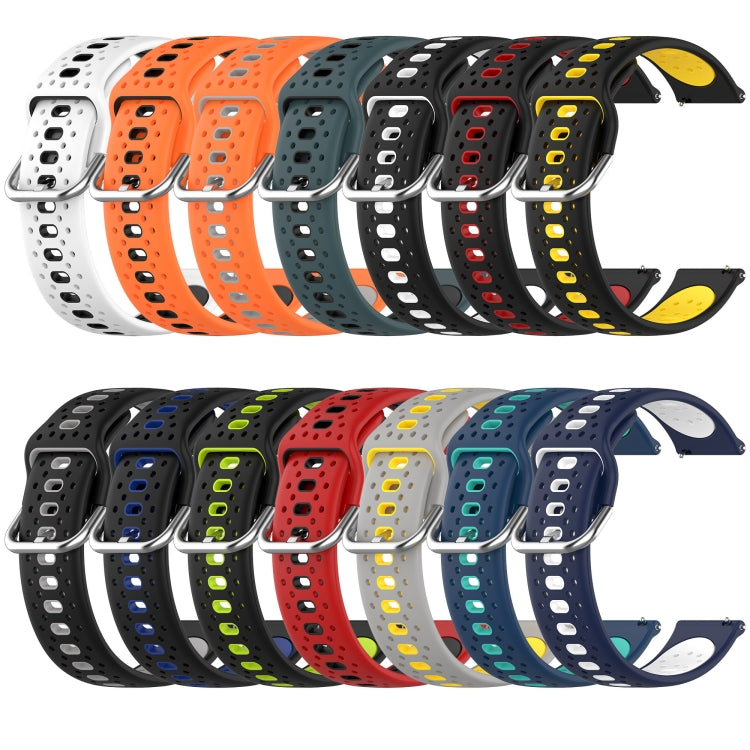 For Amazfit Pop 20mm Breathable Two-Color Silicone Watch Band(Black+Grey) - Watch Bands by PMC TechLife | Online Shopping South Africa | PMC TechLife