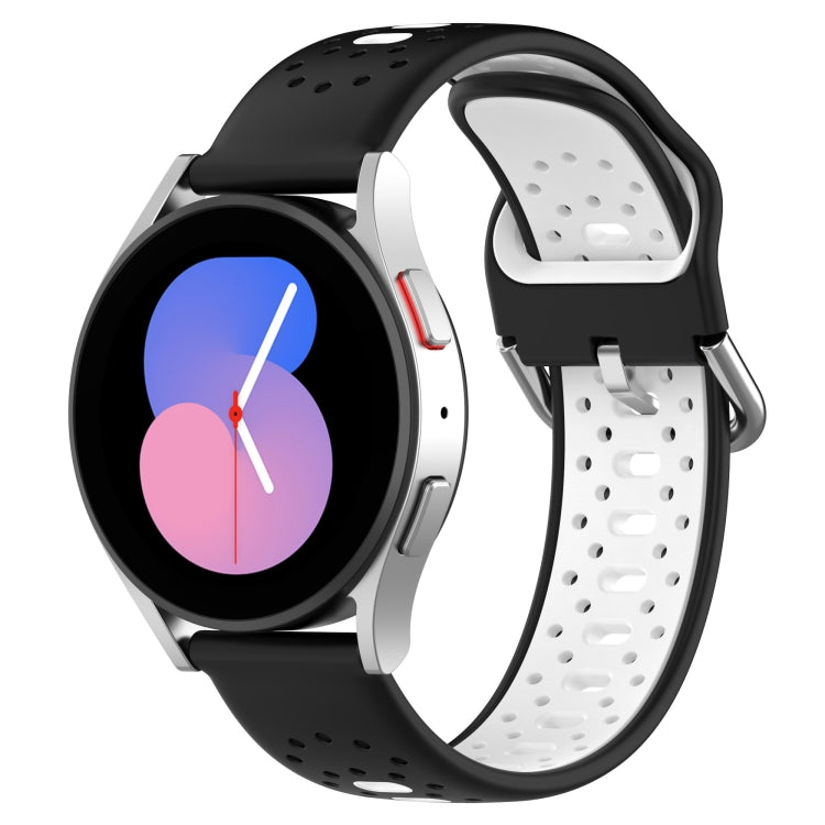For Honor Magic Watch2 42mm 20mm Breathable Two-Color Silicone Watch Band(Black+White) - Watch Bands by PMC TechLife | Online Shopping South Africa | PMC TechLife