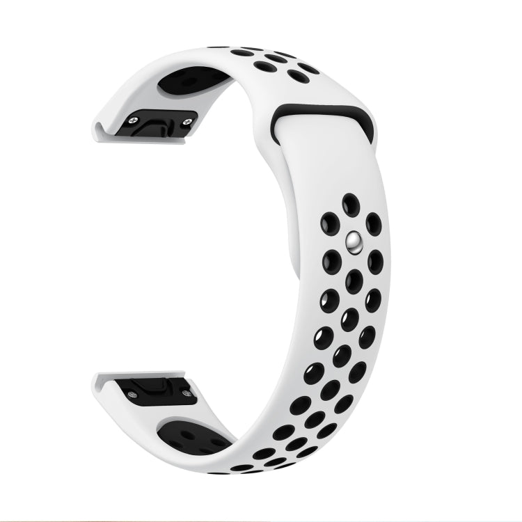For Garmin Forerunner 955 22mm Sports Breathable Silicone Watch Band(White+Black) - Watch Bands by PMC TechLife | Online Shopping South Africa | PMC TechLife | Buy Now Pay Later Mobicred