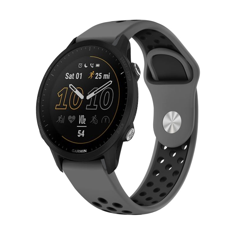 For Garmin Forerunner 955 22mm Sports Breathable Silicone Watch Band(Grey+Black) -  by PMC TechLife | Online Shopping South Africa | PMC TechLife