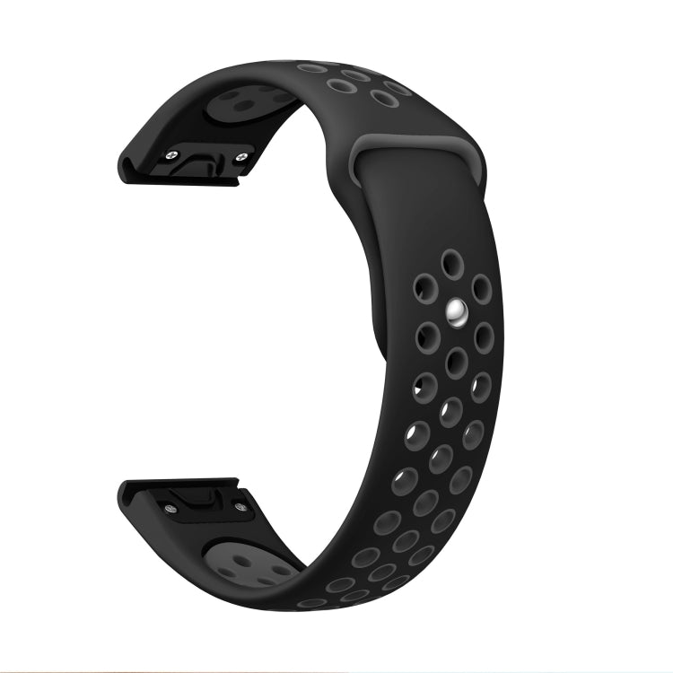 For Garmin Forerunner 965 22mm Sports Breathable Silicone Watch Band(Black+Grey) -  by PMC TechLife | Online Shopping South Africa | PMC TechLife