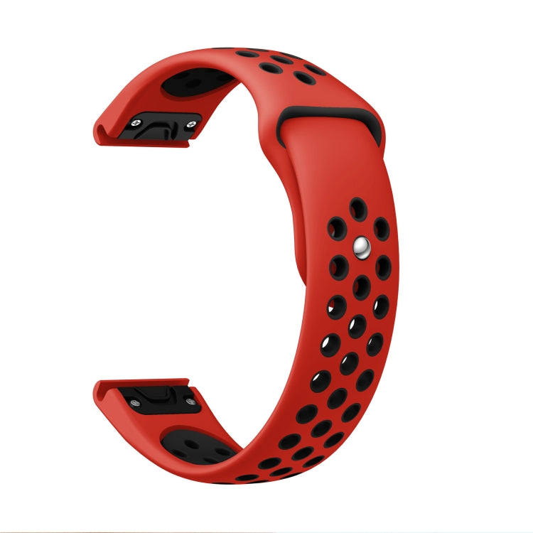 For Garmin Instinct 22mm Sports Breathable Silicone Watch Band(Red+Black) -  by PMC TechLife | Online Shopping South Africa | PMC TechLife