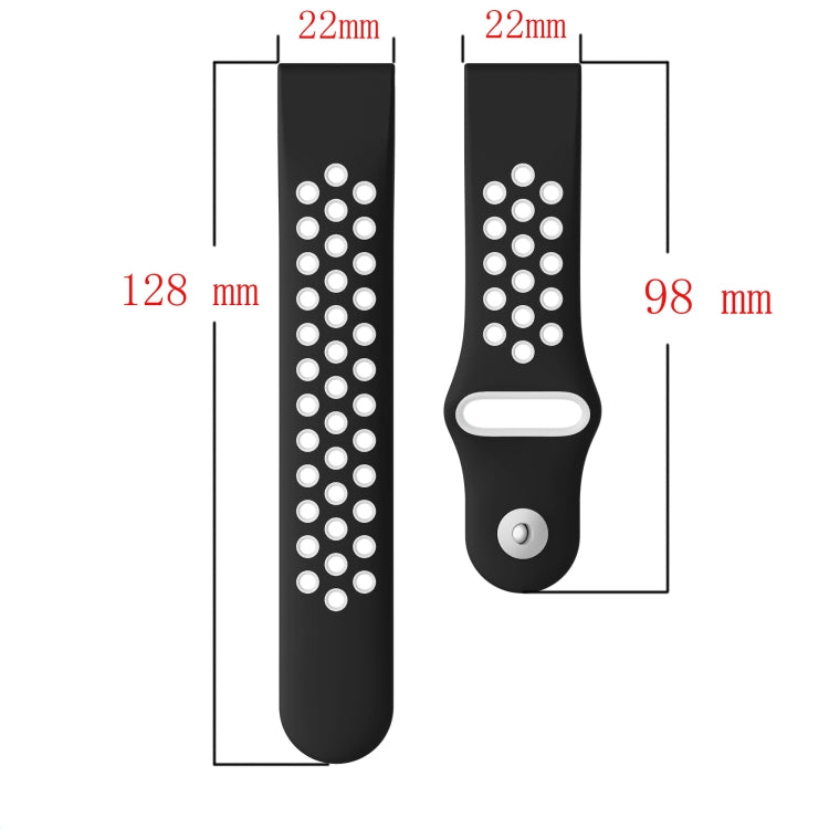 For Garmin Instinct 22mm Sports Breathable Silicone Watch Band(Black+White) -  by PMC Jewellery | Online Shopping South Africa | PMC Jewellery