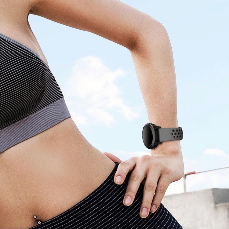For Garmin Forerunner 935 22mm Sports Breathable Silicone Watch Band(Black+Grey) -  by PMC TechLife | Online Shopping South Africa | PMC TechLife